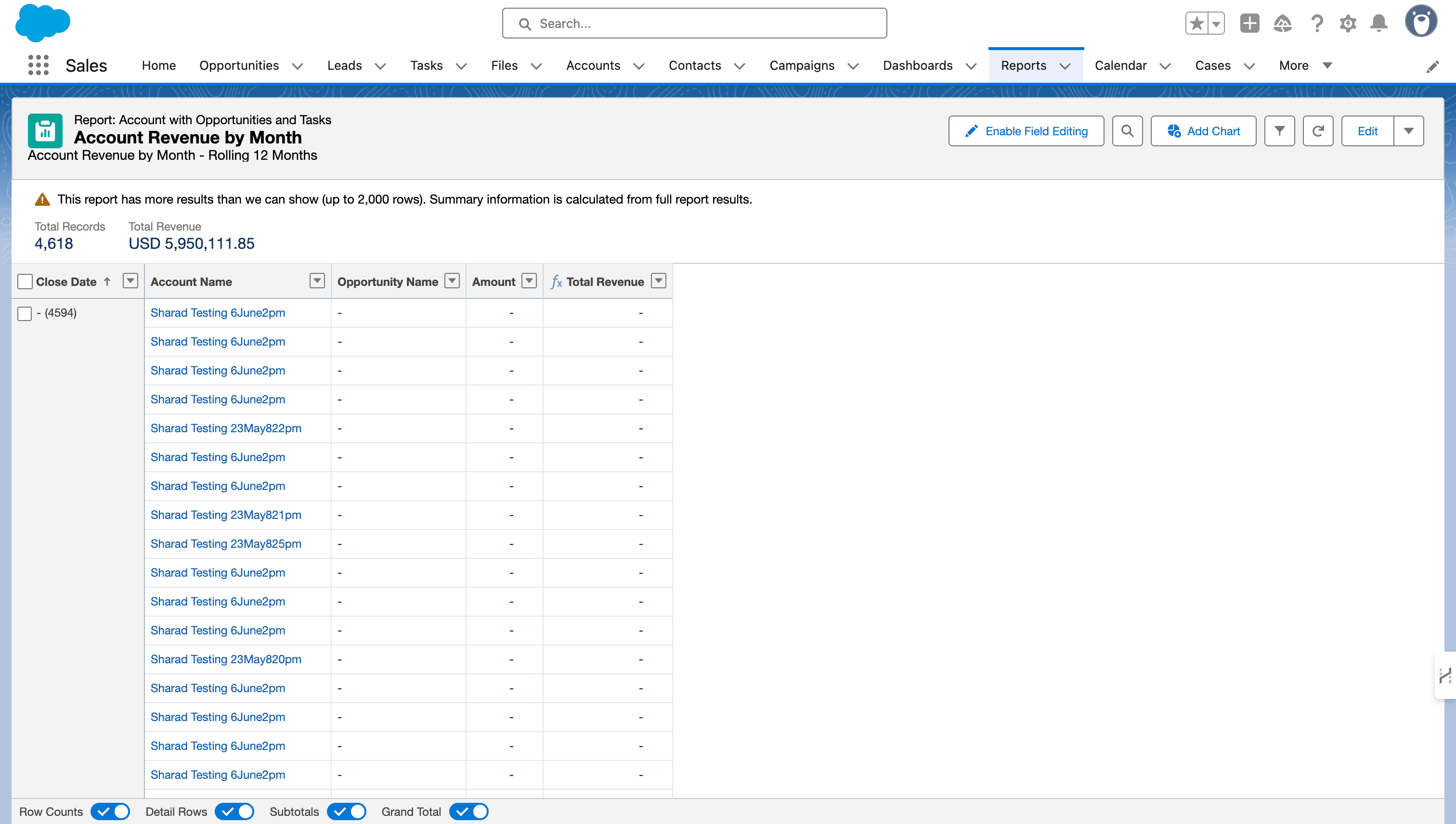 Account Revenue - Last 12 Months